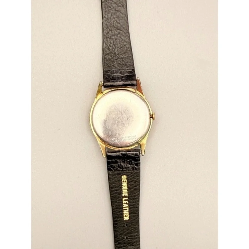 Vintage Benrus 17 Jewel Mechanical Watch 10K RGP Bezel‎ Black Dial Running